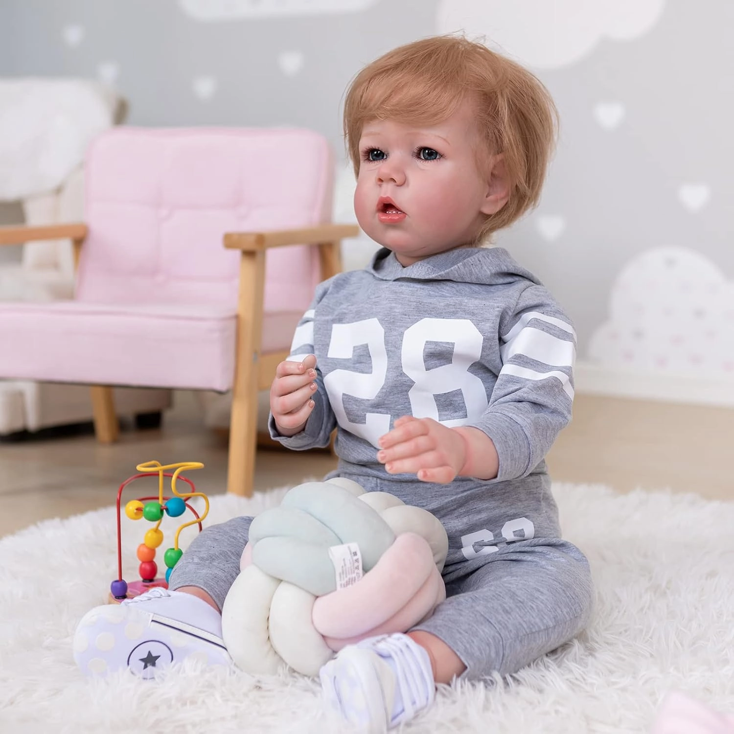 Angelbaby Realistic Big Reborn Toddler Dolls Boy 30inch Lifelike Silicone Baby Doll Soft Weighted Body Babies Mouth Open Look Real 12M Year Old Child Doll