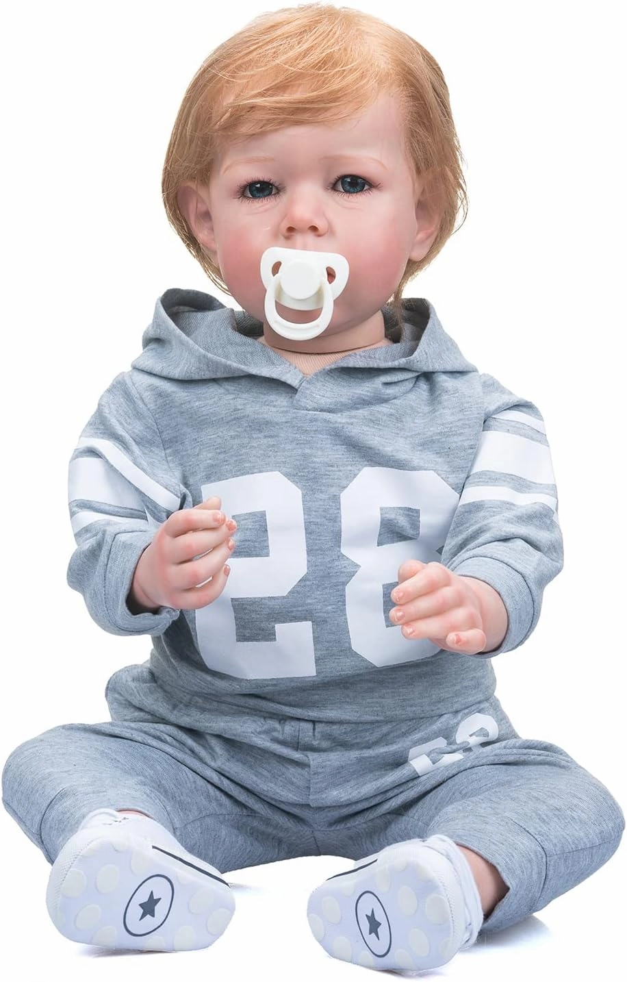 Angelbaby Realistic Big Reborn Toddler Dolls Boy 30inch Lifelike Silicone Baby Doll Soft Weighted Body Babies Mouth Open Look Real 12M Year Old Child Doll