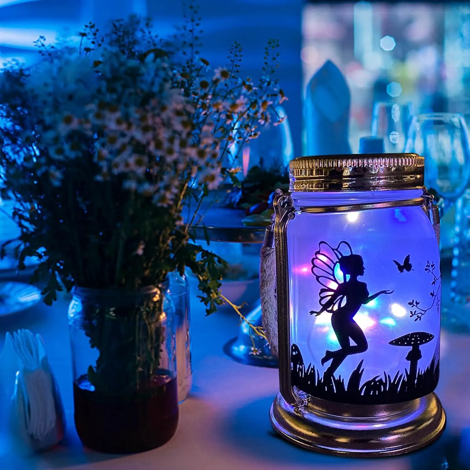 ANGMLN Solar Fairy Lantern for Garden Decorations- 2 Pack Outdoor Fairies Night Lights Mothers Day Gifts for Woman Mom Grandma, Hanging Lamp Frosted Glass Jar for Home Yard Patio Lawn Party Decor