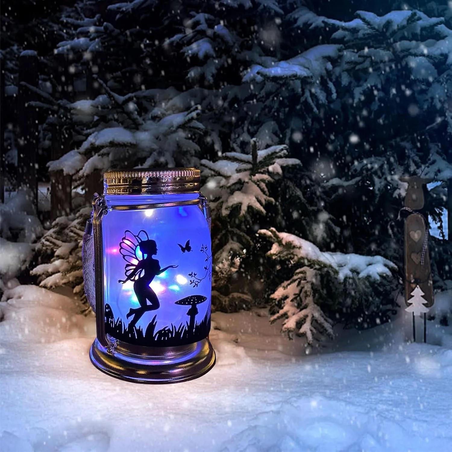ANGMLN Solar Fairy Lantern for Garden Decorations- 2 Pack Outdoor Fairies Night Lights Mothers Day Gifts for Woman Mom Grandma, Hanging Lamp Frosted Glass Jar for Home Yard Patio Lawn Party Decor