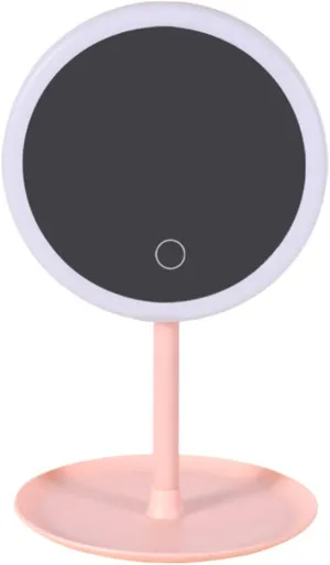 Angoily 1pc Led Makeup Mirror Rechargeable Lights Tabletop Cosmetic Mirror Compact Design High-Definition Reflection for Beauty Grooming Space-Saving Decor for Any Room