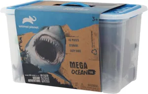 Animal Planet 45-Piece Ocean Animal Toy Set – Sea Life Figures with Sharks, Dolphins, Whales, Octopus, Coral, Rocks & Scenery for Kids Ages 3 