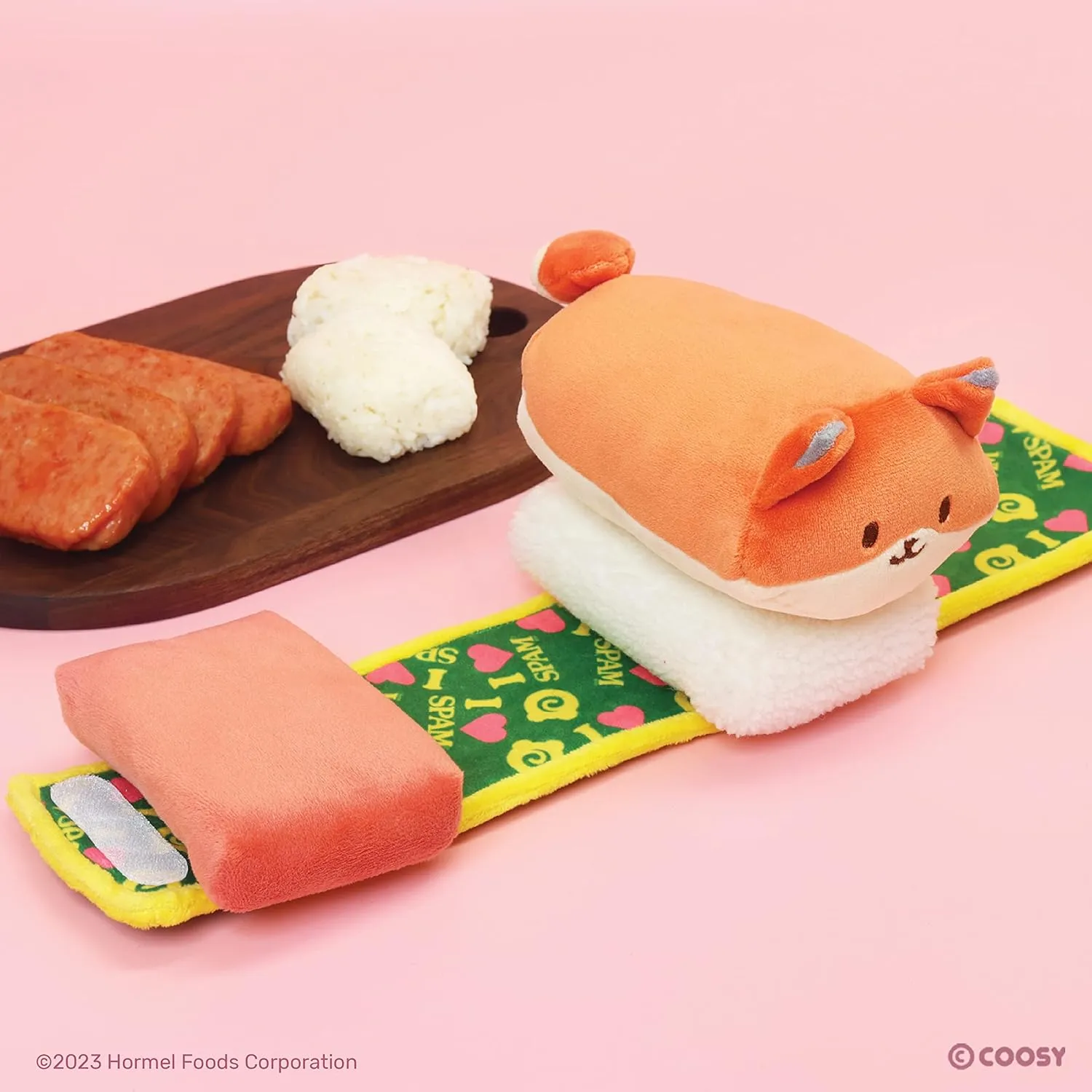 Anirollz Stuffed Animal Plush Toy - Official SPAM Musubi Blanket Outfitz Doll | Soft, Squishy, Warm, Cute, Comfort, Safe| Pillow with Fox - Birthday Decorations Graduation Gift 6" Foxiroll