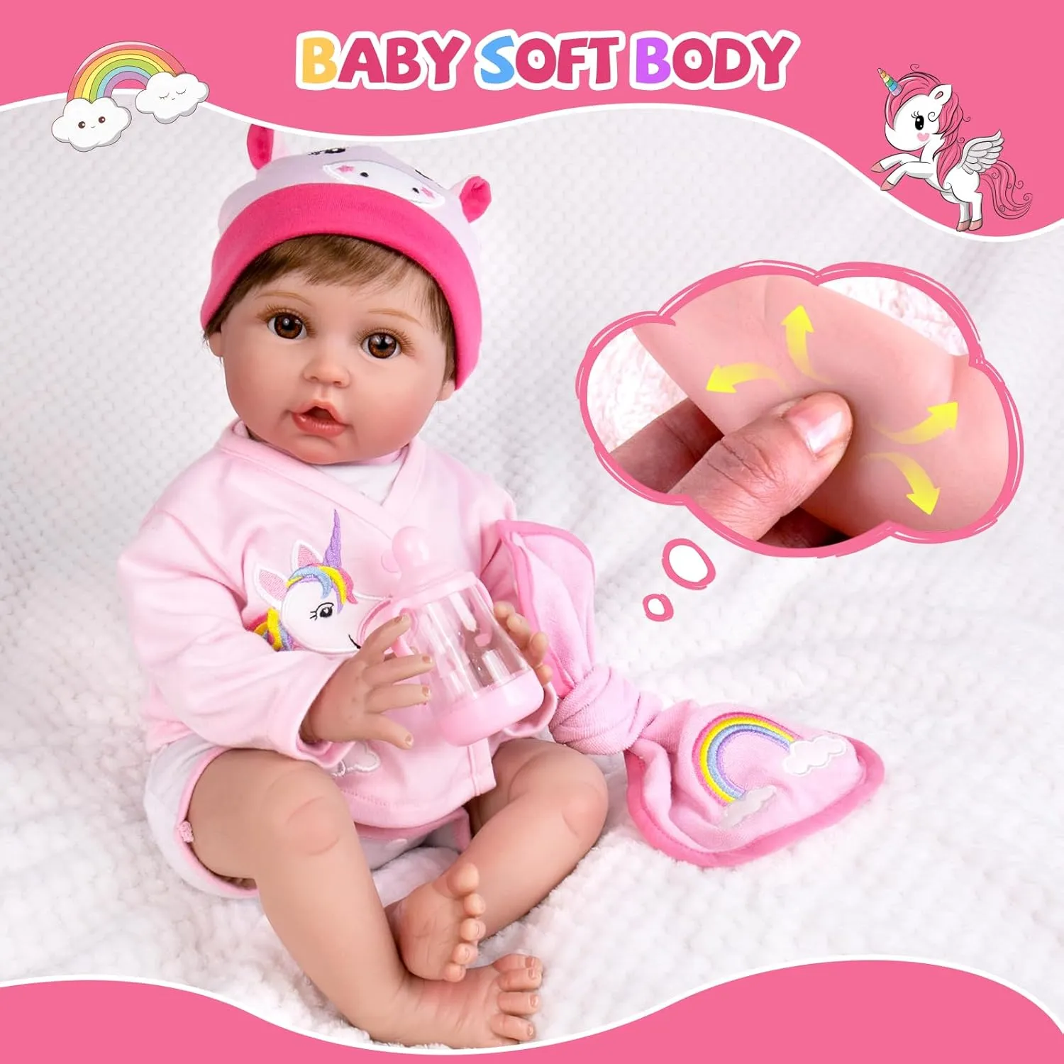 Aori Lifelike Reborn Baby Dolls - 22 inches Realistic Weighted Newborn Girl Dolls, Great Gift Set for Kids 3 , Pre-Parents, Grand-Parents, Collectors
