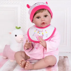 Aori Lifelike Reborn Baby Dolls - 22 inches Realistic Weighted Newborn Girl Dolls, Great Gift Set for Kids 3 , Pre-Parents, Grand-Parents, Collectors