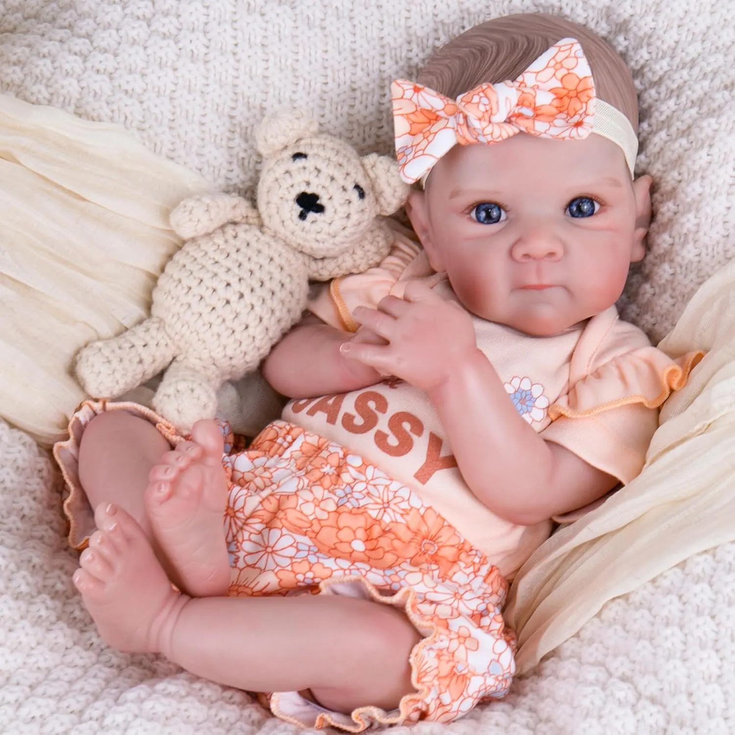 Aori Reborn Baby Dolls Girl Lifelike - Realistic 20-Inch Newborn Baby Girls with Poseable Limbs and Feeding Kit, Gift for Kids 3 , Pre-Parents, Grand-Parents, Collectors