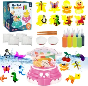 Aqua Fairy Water Gel Kit for Kids,Magic Elf Toy Kits,Cooking Set for Kids,Food Play,Water Pets,DIY Squishy Maker Set - Fun Summer DIY Craft Kit, Birthday Gifts & Party Favors for Boys & Girls(Pink)