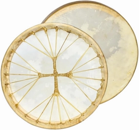 ARAW American Shamanic Native Drum Bison Natural Hide, Cedar Wood Frame, Handmade Drum, Handheld Drum (18 Inches Diameter X 3 Inches Depth)