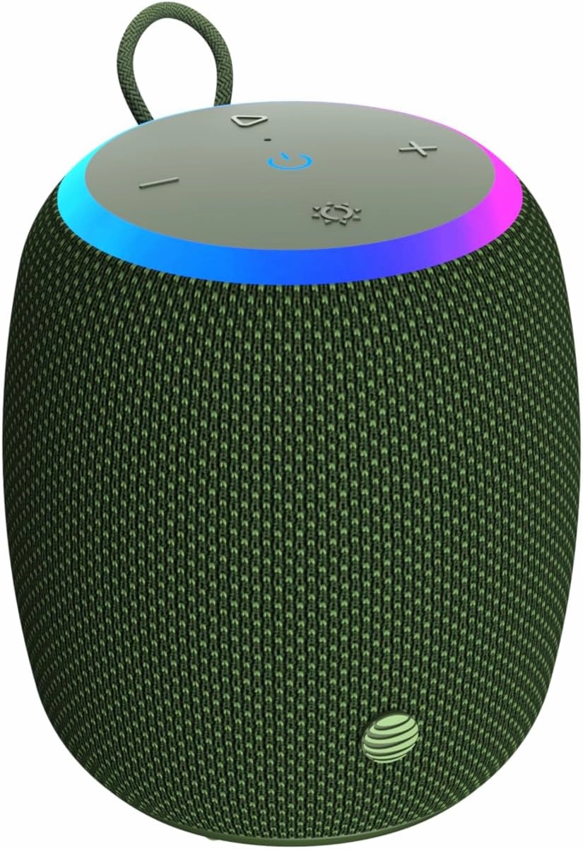 AT&T Professional Series 15W Bluetooth Speaker Green Premium Wireless Audio Compact Design Portable Speaker for Home, Kitchen, Outdoor