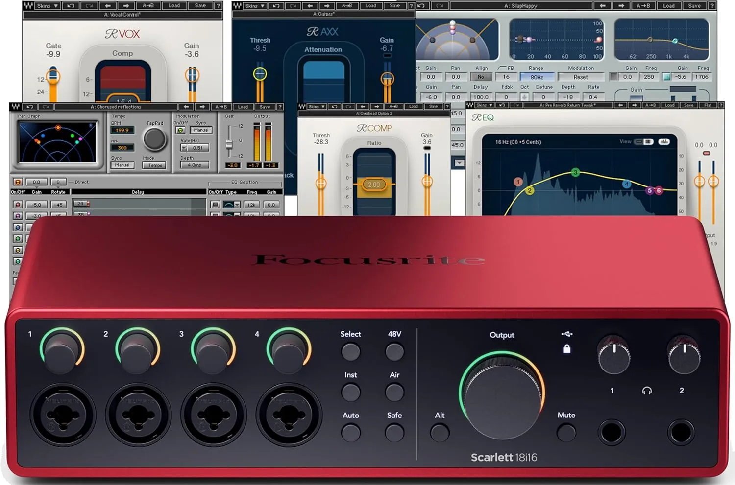 AudioDeluxe Focusrite Scarlett 18i16 (4th Gen) USB Audio Interface and Waves Musicians 2 Bundle
