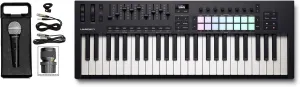 Audiosavings Bundle: Novation LAUNCHKEY 49 MK4 49-Key USB MIDI Ableton Live Keyboard Controller Bundle with Rockville RMC-XLR High-End Metal DJ Handheld Wired Microphone Mic w (2) Cables (2 Items)