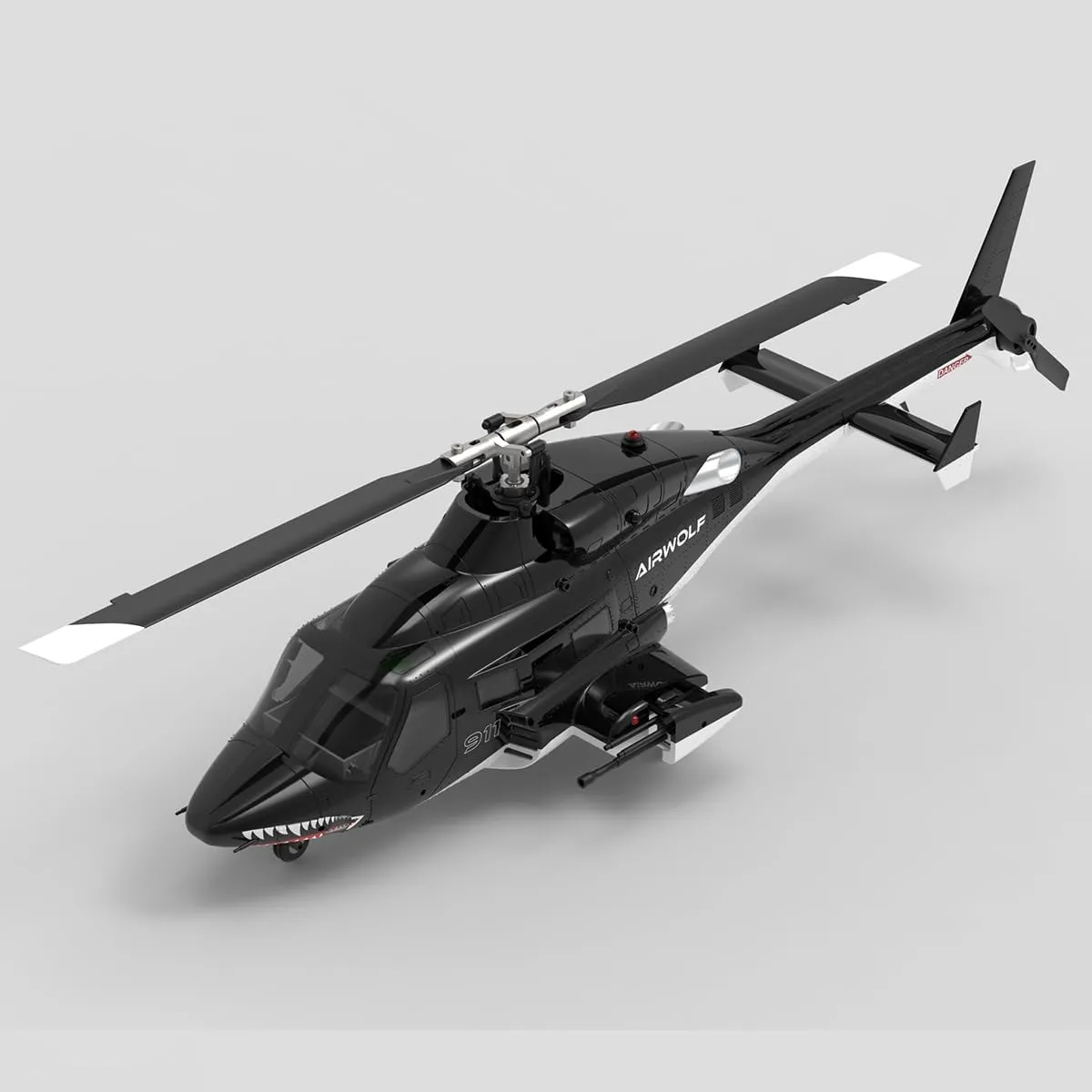 AW-911 Air-Wolf RC Helicopter, 1/34 Scale 2.4G 9CH Flybarless RC Helicopter Model with 3D Stunt Mode and GPS Flight Control System, Nose Accessories, Aircraft for Beginners(RTF Version)