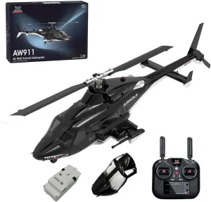 AW-911 RC Helicopter for Adults, 1/34 Scale 2.4G 9CH Remote Control Helicopter, Outdoor RC Aircraft Flying Model, RTF Version Creative Gifts