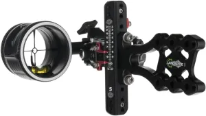 Axcel - LANDSLYDE Plus Slider Sight - Non-Dampened - w/AV-31 Scope - Single Pin - w/T Connector, Rheostat Cover, Torque Indicator, Crosshair - .010 Green Fiber - Black