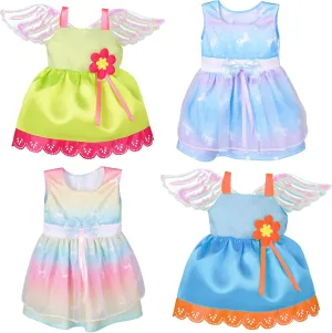 BABESIDE 4 Set Baby Doll Clothes for 12 16 Inch Baby Dolls, Lovely Dress Sets for Doll Girls, Handmade Doll Clothes Accessories for 12 Inch Doll as Xmas Birthday Gift