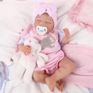 BABESIDE Lifelike Reborn Baby Dolls - 20-Inch Sweet Smile Realistic-Newborn Baby Doll Full Body Vinyl Sleeping Baby Girl Real Life Baby Dolls with Toy Accessories Gift Set for Kids