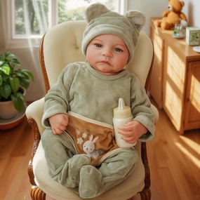 BABESIDE Eyes Open Reborn Baby Doll - 18-Inch Realistic Newborn Baby Doll Full Body Vinyl Reborn Baby Boy Poseable Real Life Baby Dolls with Gift Box and Feeding Kit for Ages 3 