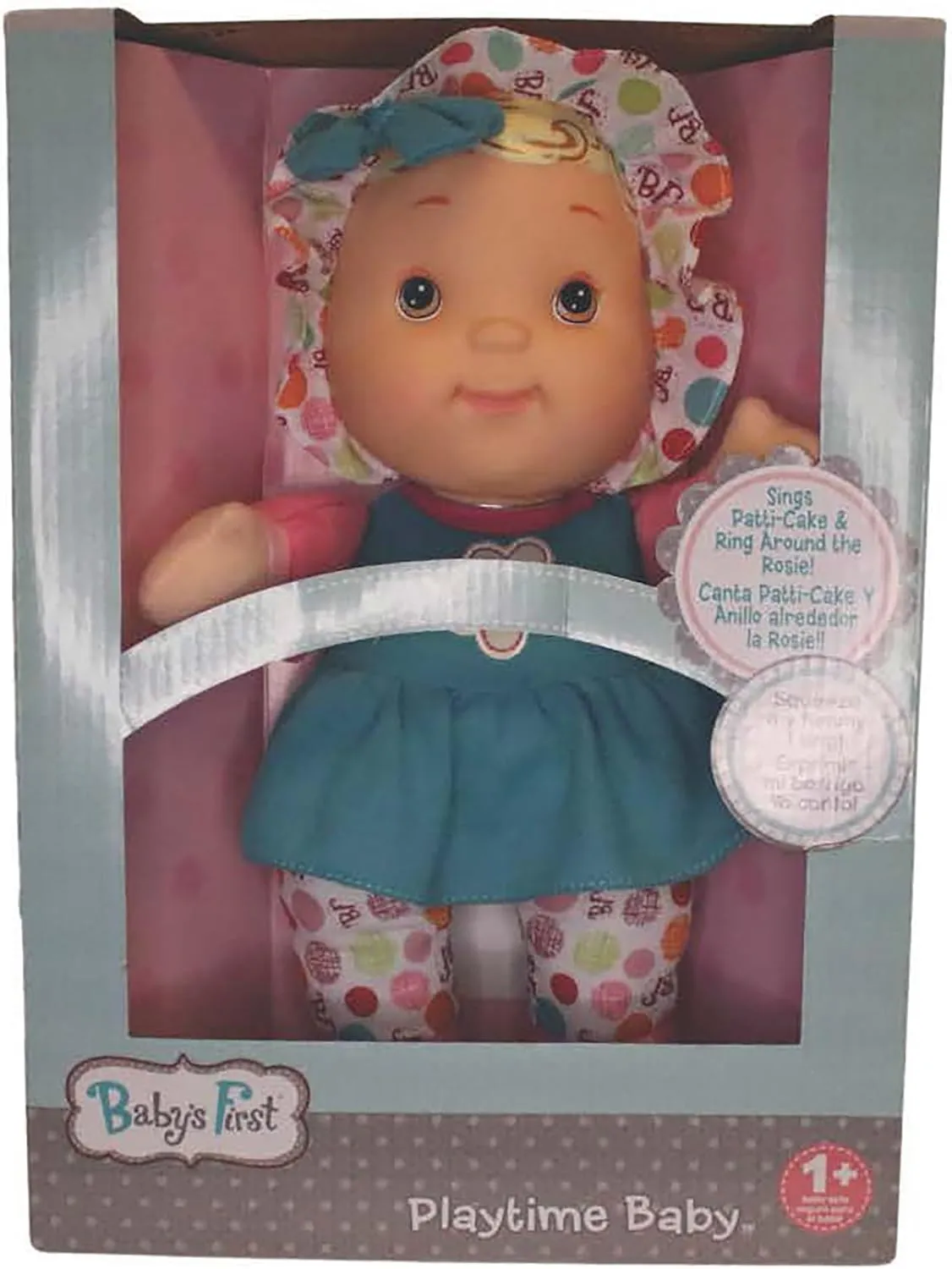 Baby's First Goldberger 12" Soft Body Playtime Baby Doll with Teal Dress. A Realistic and Lightweight Soft Body Baby Doll for 2 Years & Up.