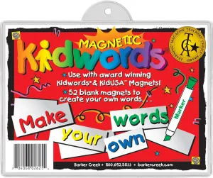 Barker Creek Learning Magnets, Make Your Own Words, for Children, Includes Key for Color-Coding, 52 Magnets (2625)