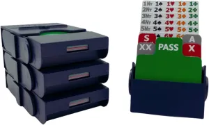 Baron Barclay Bid Pal – Bridge Bidding Devices for The Card Game Bridge – Set of 4 (Blue)