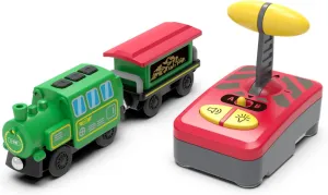 Battery Operated Locomotive Train Set for Wooden Track - Electric Remote Control Magnetic Vehicles Toy With Powerful Engine Light - Cars Toy Sets for Kids Toddler Gift