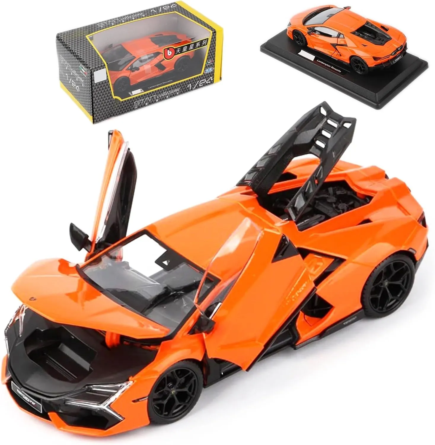 Bburag 1/24 Alloy Racing Car for Lamborghini Revuelto Adult Supercar Die Cast Vehicles Voiture Gift Collection
