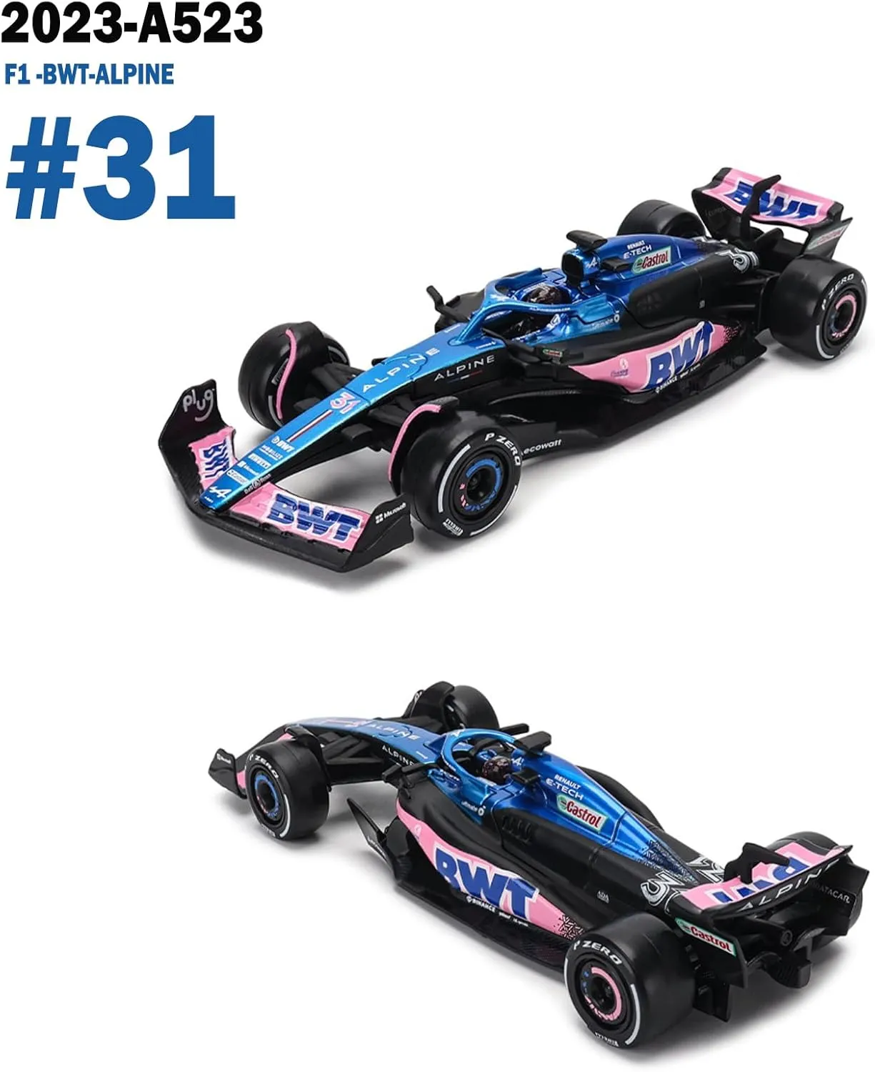 Bburag 2023 1/43 F1 Team A523#31 E.Ocon Alloy Racing Car Model for BWT-Alpine Die Cast Adult Collection Cars Gift