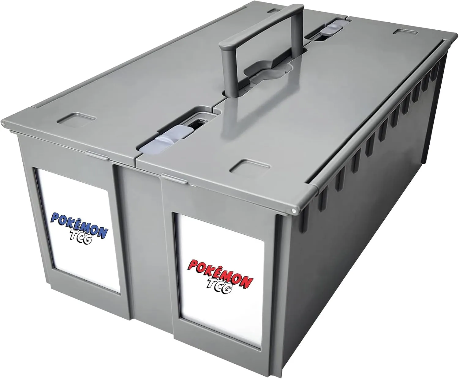 BCW 2-Row Graded Collectible Card Bin - Gray | Stackable, Acid-Free Plastic Trading Card Box | Customizable Card Storage with Additional Partitions | Compatible with PSA, BGS, SGC, CSG, HGA (Single)