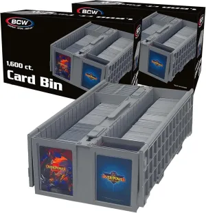 BCW Collectible Card Bin – (2-Pack, Gray) | Holds up to 1600 Cards | Plastic Storage Box for Pokémon, MTG & Sports Cards