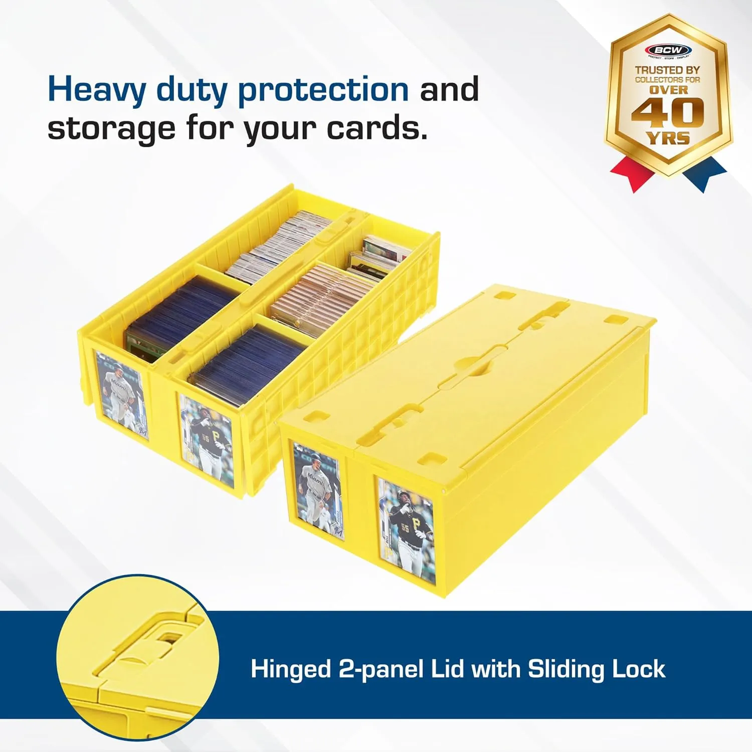 BCW Collectible Card Bin - Holds up to 1600 Cards - Yellow | Large Storage Box for Loose Trading Cards | Pokemon, MTG, and Storage Boxes - Single