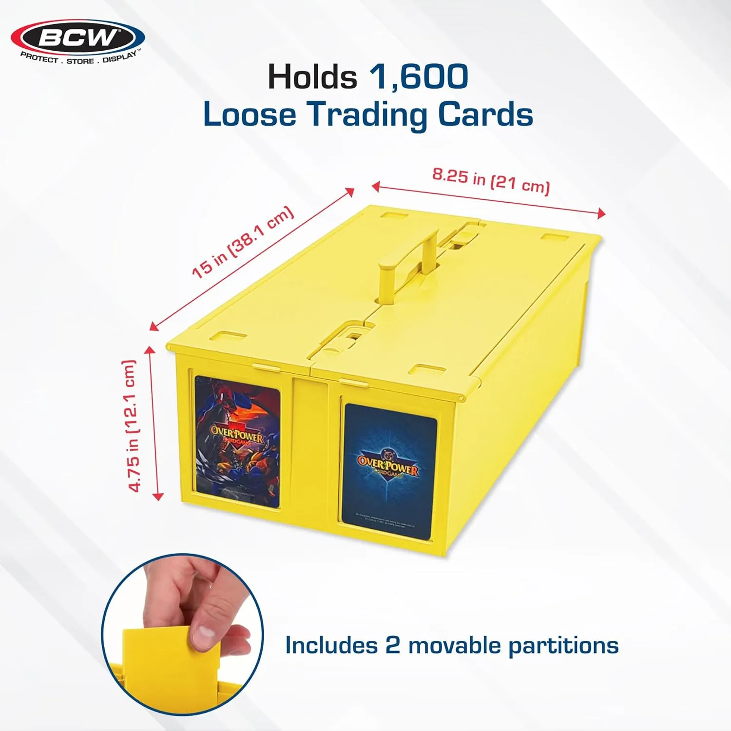 BCW Collectible Card Bin - Holds up to 1600 Cards - Yellow | Large Storage Box for Loose Trading Cards | Pokemon, MTG, and Storage Boxes - Single
