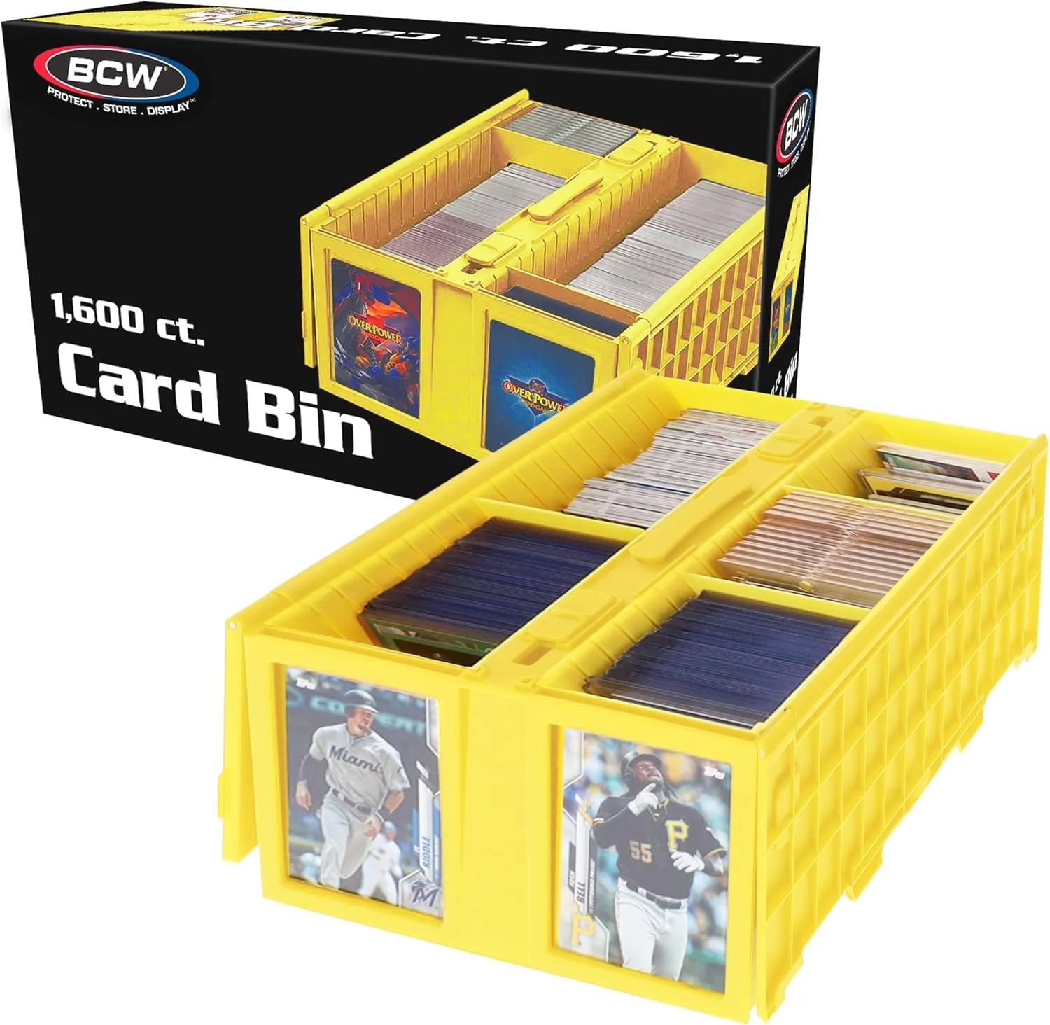 BCW Collectible Card Bin - Holds up to 1600 Cards - Yellow | Large Storage Box for Loose Trading Cards | Pokemon, MTG, and Storage Boxes - Single