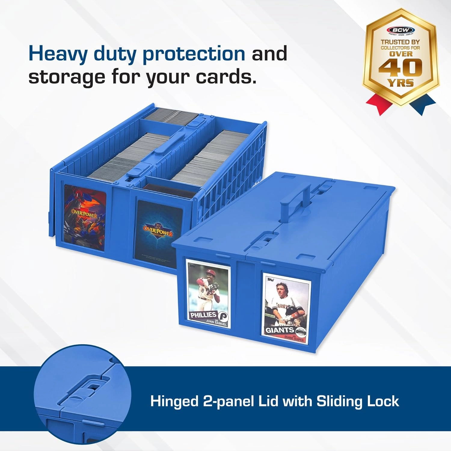 BCW Collectible Card Bin – (Single, Blue) | Holds up to 1600 Cards | Plastic Storage Box for Pokémon, MTG & Sports Cards