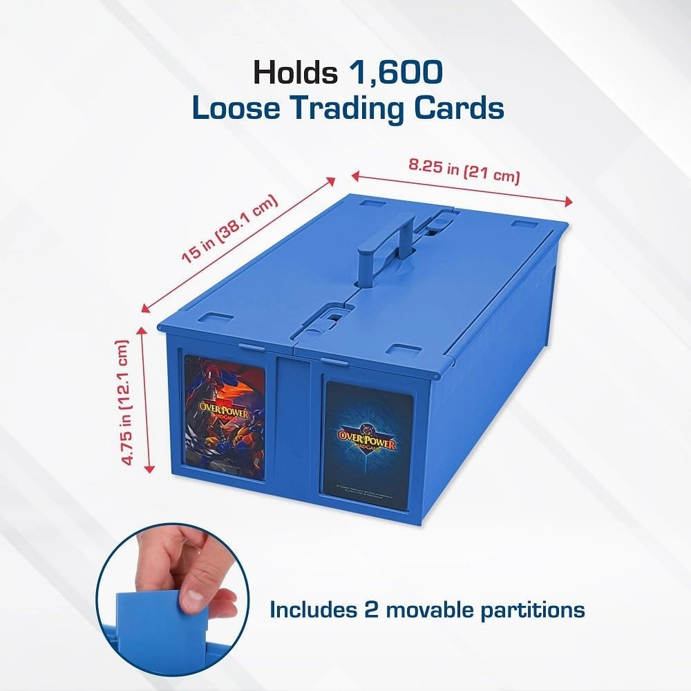 BCW Collectible Card Bin – (Single, Blue) | Holds up to 1600 Cards | Plastic Storage Box for Pokémon, MTG & Sports Cards