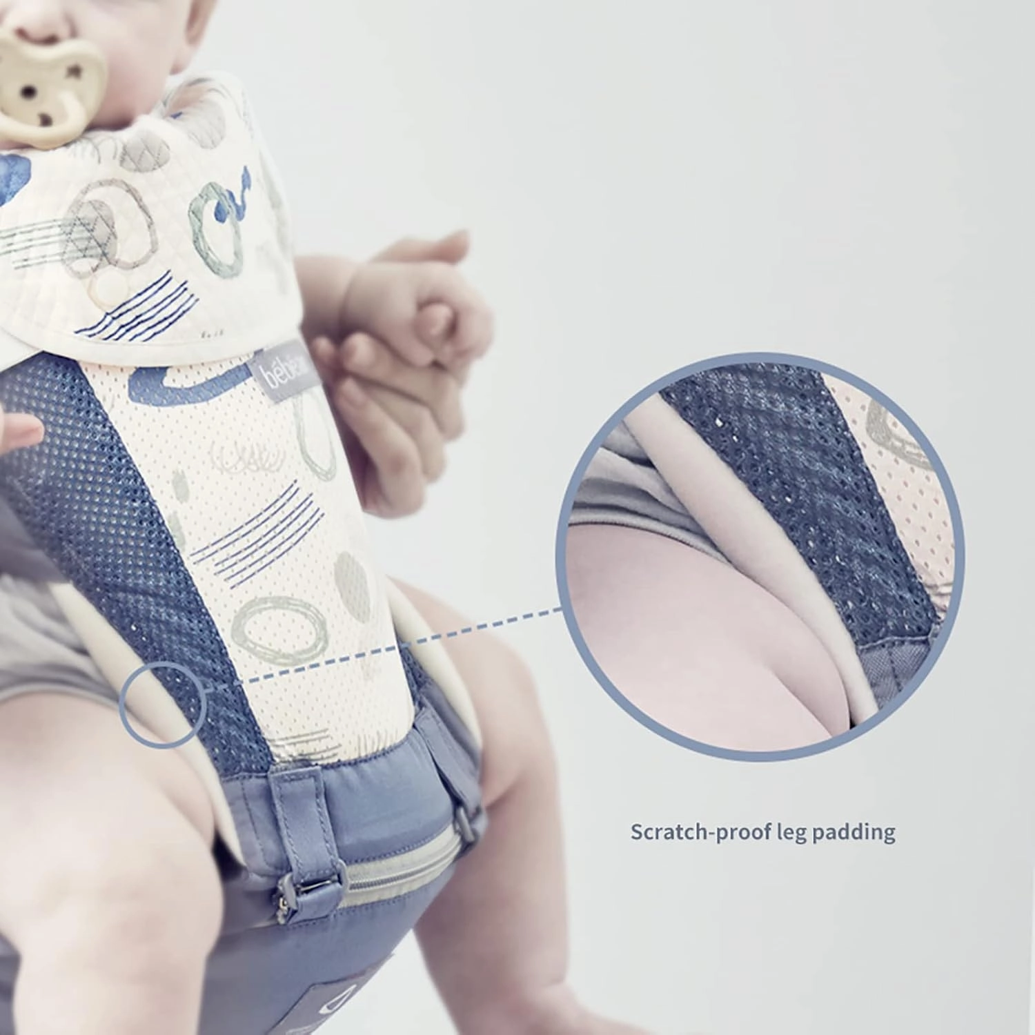 Bebamour Baby Carrier Newborn to Toddler-2 in 1 Hip Seat & Carrier Front and Back Carry with Head Hood & 3 Pieces Teething Pads& Waist Extenders & Storage Bag 0-36 Months (Green)