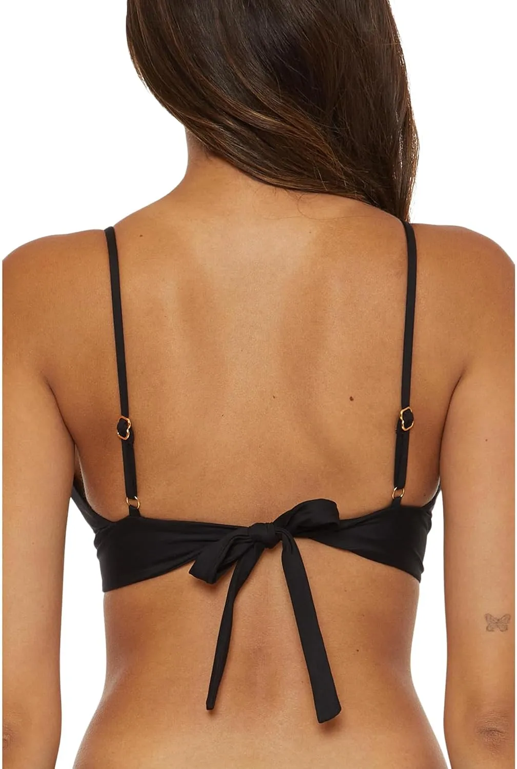 BECCA Women's Standard Color Code Shirred Bikini Top, Adjustable, Tie Back, Swimwear Separates