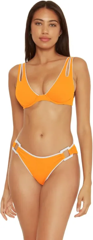 BECCA Women's Standard Modern Edge Underwire Bra Bikini Top, Adjustable, Swimwear Separates