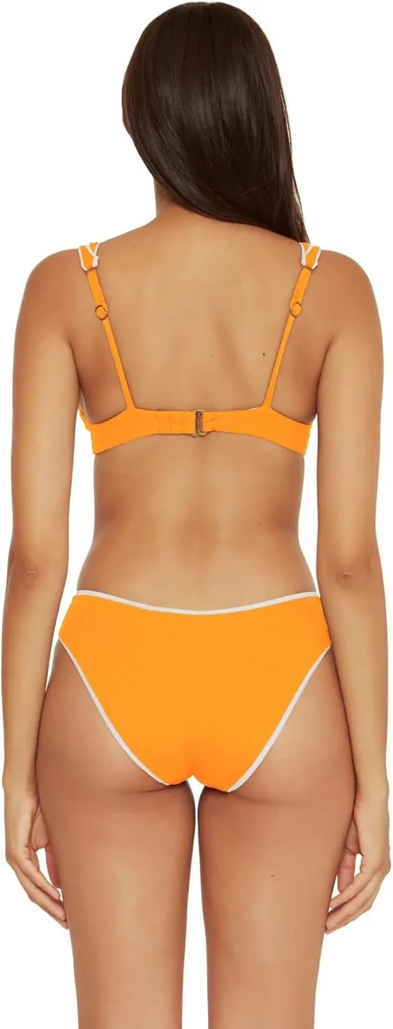 BECCA Women's Standard Modern Edge Underwire Bra Bikini Top, Adjustable, Swimwear Separates