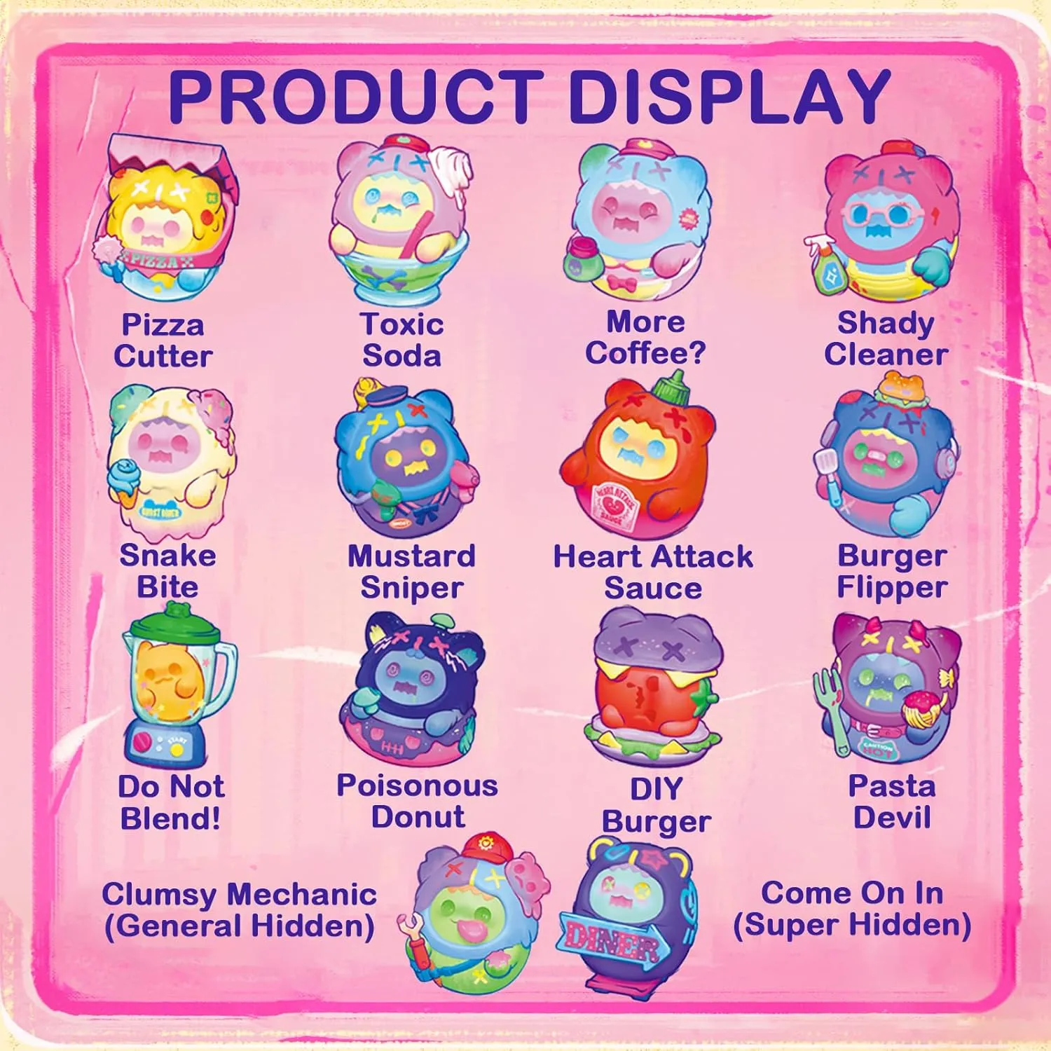 BEEMAI ShinWoo Ghost Diner Series 12PCs (Whole Set of 12 No Repeat) Cute Figures Collectibles Birthday Gift