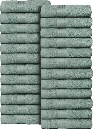 Belizzi Home Ultra Soft Cotton Washcloths, Contains 24 Piece Face Cloths 12x12 inch, Ideal for Everyday use Face Towels, Compact & Lightweight Multi Purpose Washcloths - Jade
