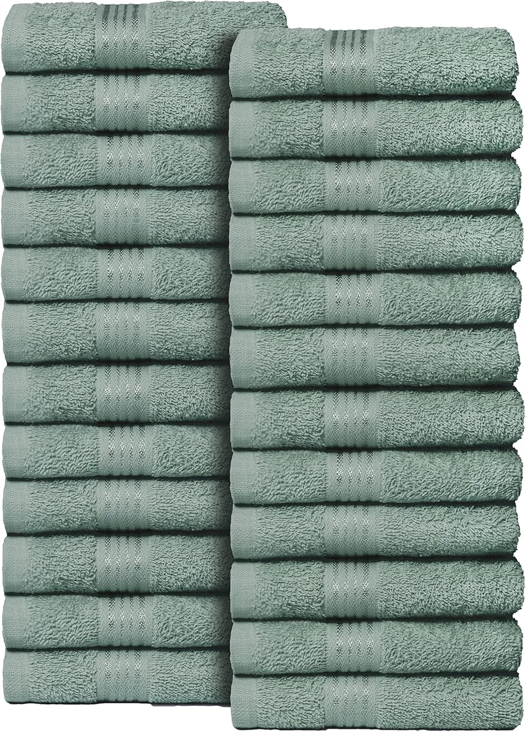 Belizzi Home Ultra Soft Cotton Washcloths, Contains 24 Piece Face Cloths 12x12 inch, Ideal for Everyday use Face Towels, Compact & Lightweight Multi Purpose Washcloths - Jade