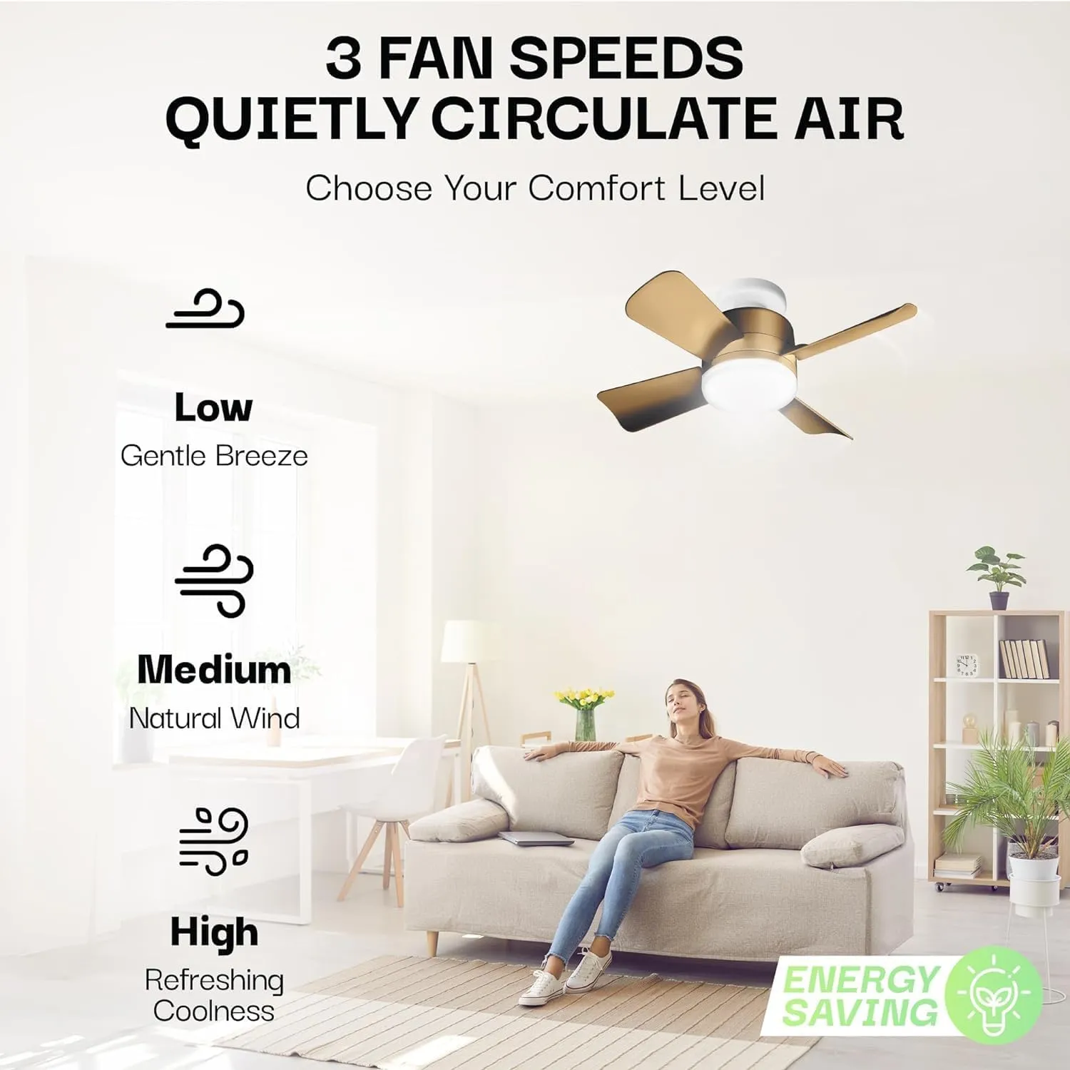 Bell Howell Socket Breeze Cool Light Deluxe Bronze – Ceiling Fans with LED Lights and Remote Control, Replacement for Lightbulb - Bedroom, Kitchen, Living Room,1000 Lumens / 5000 Kelvins