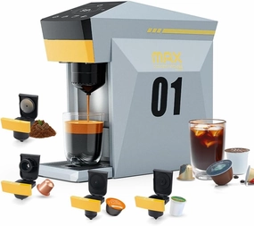 BENFUCHEN 4 in1 Single Serve Coffee Maker, 19 Bar Espresso Maker Coffee Machine For KCup/Nespresso OriginalLine Capsules/Dolce Gusto/Ground Coffee, Cloud Gray