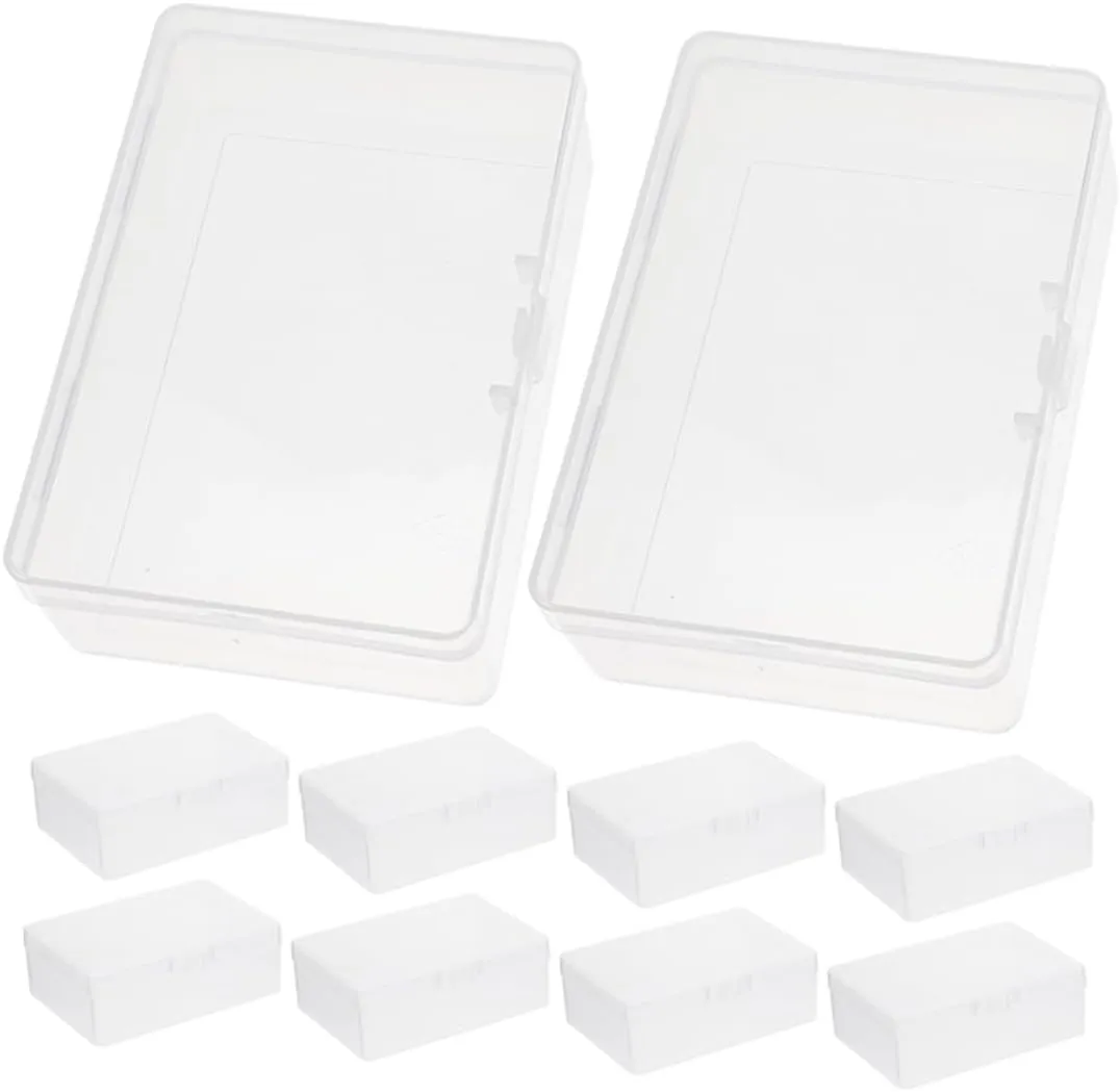 BESPORTBLE 12 Pcs Boxes Transparent Card Storage Boxes Plastic Holders for Stackable Organizers for Gaming and Travel