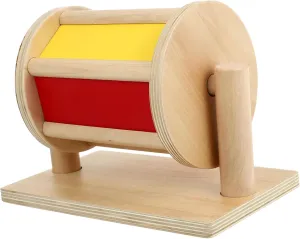 BESPORTBLE 1Pc Wooden Textile Drum for Develop Motor Skills Color Cognition Early Educational Plaything Lightweight Musical Tool for Home Parties and Outdoor Fun