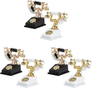 BESPORTBLE 4sets 2pcs Mini Telephone Decor Retro Style Dollhouse Accessories for DIY Miniature Furniture Compact Miniature Telephone Model for Friendly Home Decoration 2pcs*4
