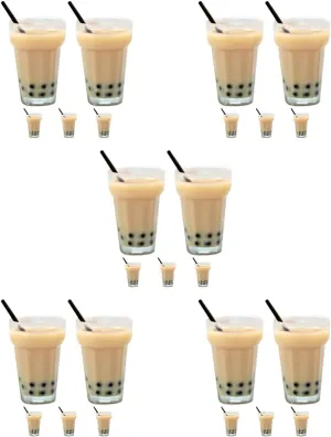 BESPORTBLE 5sets Miniature Drinks Model Dollhouse Doll House Accessories and Furniture DIY Dolls Miniature Beverage Mini House Decor Doll House Accessory Food Prop Decor Resin 5pcs*5