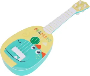 BESTonZON Cartoon Dinosaur Toy Guitar, 14 Inch Mini Ukulele with 4 Strings, Early Educational Musical Instrument for Toddlers and Children, Kids Toy Guitar for Girls Boys Ages 3-7