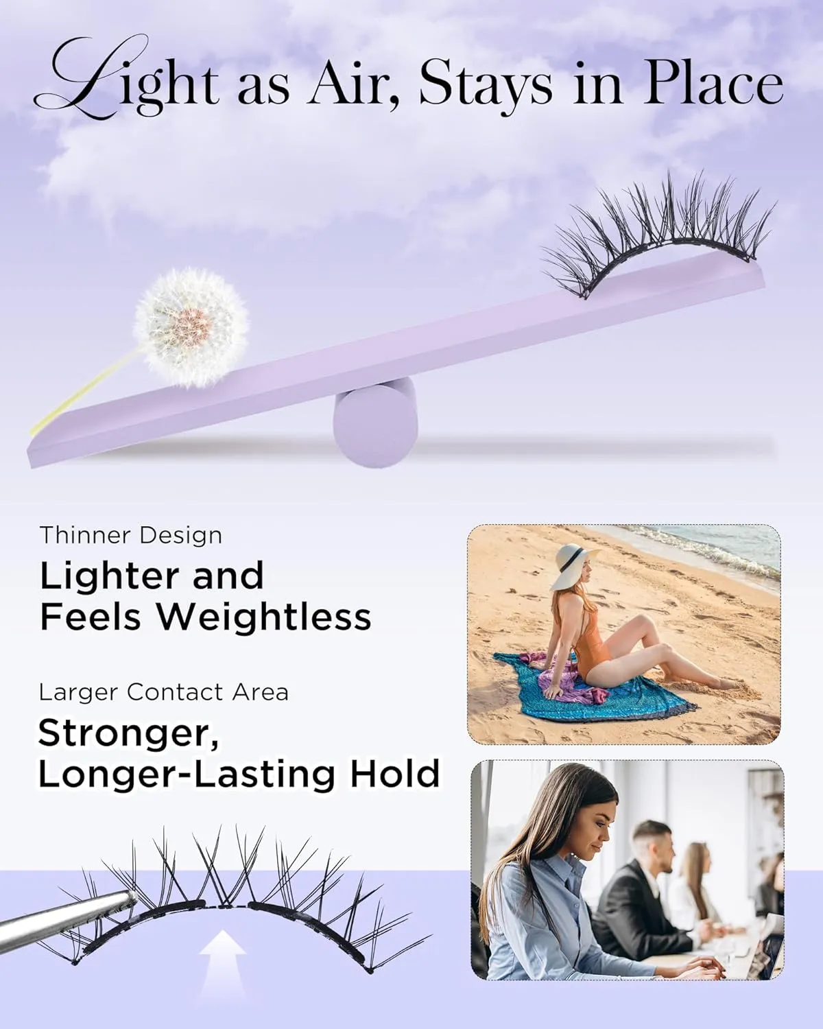 BEYELIAN Magnetic Eyelashes with Applicator Kit, Reusable Natural Look 3D Lashes, Easy Apply Soft Magnetic Lashes for Eye Makeup (Lightweight & Comfortable)