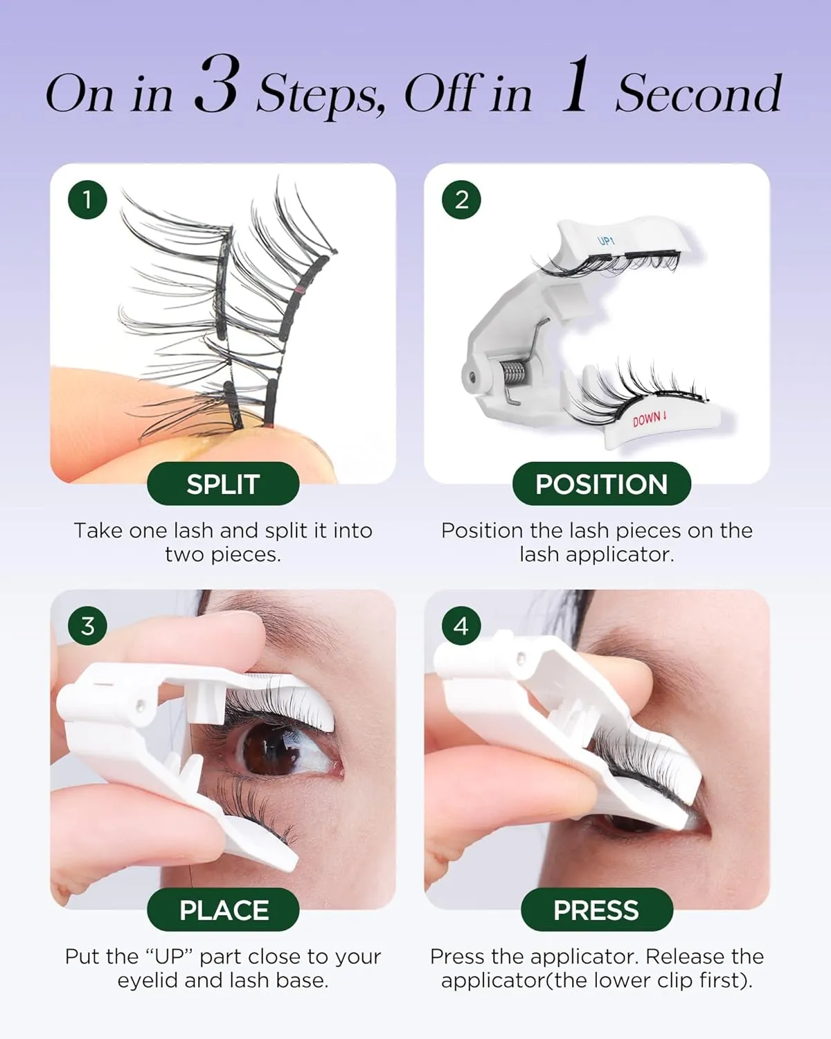 BEYELIAN Magnetic Eyelashes with Applicator Kit, Reusable Natural Look 3D Lashes, Easy Apply Soft Magnetic Lashes for Eye Makeup (Lightweight & Comfortable)